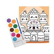 Graine Paint by Number Set Kawaii Cakes - incl. Acrylic Paint and Brush