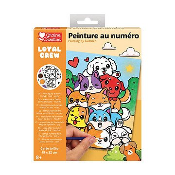 Graine Paint by Numbers Set Dogs - incl. Acrylic Paint and Brush
