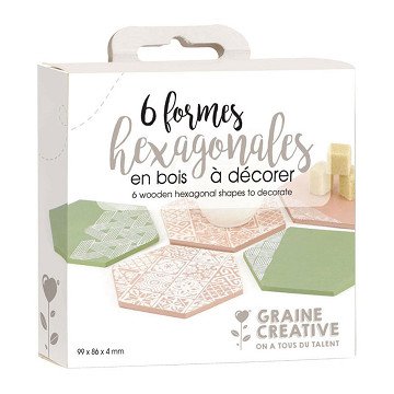 Graine Houten Hexagon Vormen - 6st.