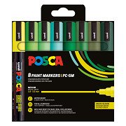 Uni Posca PC5M Markers Set Groene Tinten - 8st.