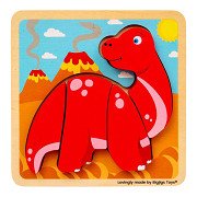 Bigjigs Holz-Formenpuzzle Diplodocus - 4-teilig.