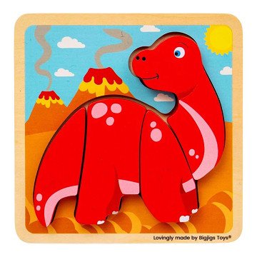 Bigjigs Holz-Formenpuzzle Diplodocus - 4-teilig.