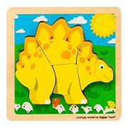 Bigjigs Holz-Formenpuzzle Stegosaurus - 4-teilig.