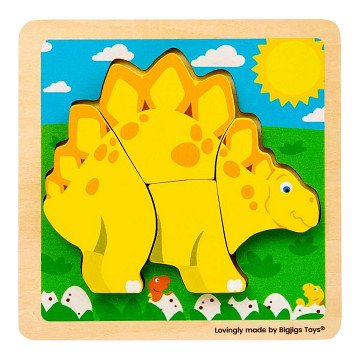 Bigjigs Holz-Formenpuzzle Stegosaurus - 4-teilig.