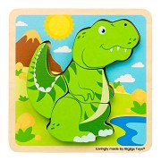 Bigjigs Holz-Formenpuzzle T-Rex - 4-teilig.