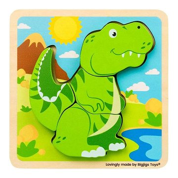 Bigjigs Holz-Formenpuzzle T-Rex - 4-teilig.