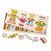 Bigjigs Holz-Anziehpuzzle Bärenfamilie - 72 Teile.