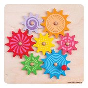 Bigjigs Holzzahnradpuzzle - 7-teilig.
