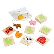 Bigjigs Holz-Formenpuzzle Bauernhof - 10 Teile.