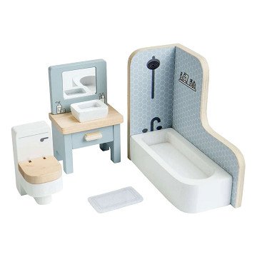 Bigjigs Badezimmermöbel aus Holz für Puppenhäuser - 4-teilig.