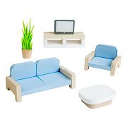 Bigjigs Puppenhausmöbel aus Holz, Wohnzimmer - 5-teilig.