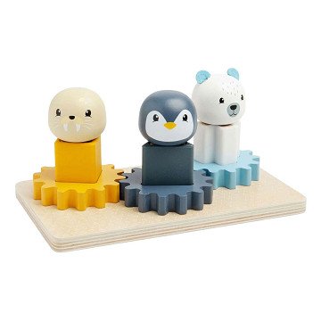Bigjigs Holzzahnradpuzzle Nordpol - 10 Teile.