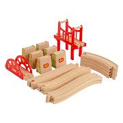 Bigjigs Houten Rails - Bruggen Uitbreiding Set - 18dlg.