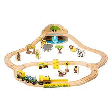Bigjigs Houten Treinset Safari - 38dlg.