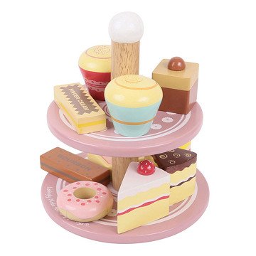 Houten Etagère met 12 Taartjes