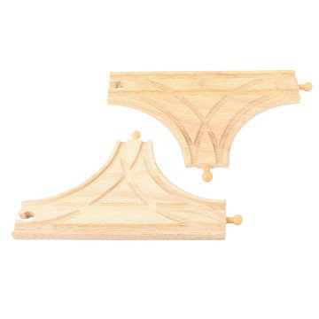 Bigjigs Wooden Rails - T-junction, 2 pcs.