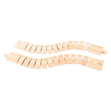 Bigjigs Wooden Rails - Flexible, 2 pcs.