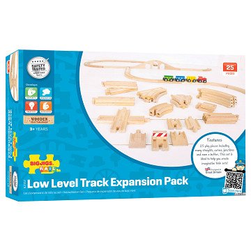 Bigjigs Wooden Track Expansion Set, 25pcs.