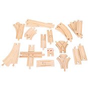 Bigjigs Wooden Track Expansion Set, 25pcs.