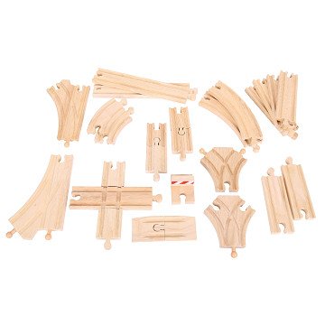 Bigjigs Holzschienen-Erweiterungsset, 25-tlg.