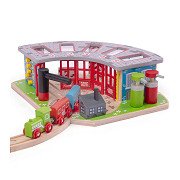 Bigjigs Wooden Tracks - Luxury Depot for 5 Trains