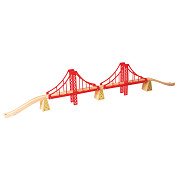 Bigjigs Wooden Rails - Double Suspension Bridge, 7 pieces.