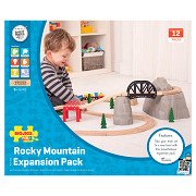 Bigjigs Wooden Track - Rocky Mountain Expansion Set, 12pcs.