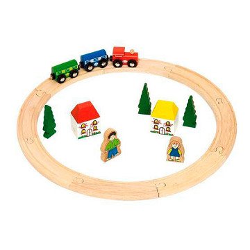 Bigjigs Wooden Train Set Junior, 20 pieces.