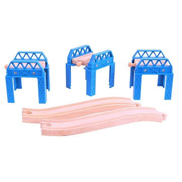 Bigjigs Wooden Rail - Bridge Parts, 3 pcs.