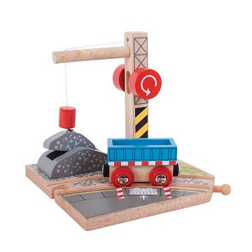 Bigjigs Houten Rails - Gravel Kraan