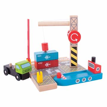 Bigjigs Wooden Rails - Container Shipyard