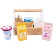 Bigjigs Wooden Box with Dairy Products, 7 pcs.
