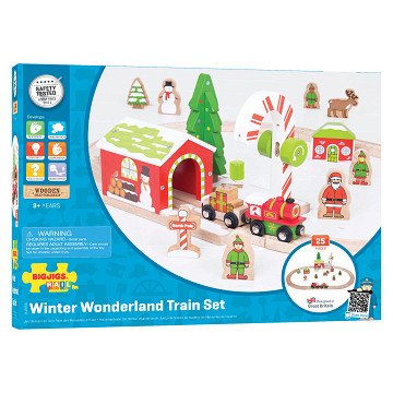 Wooden Train Set Winter Wonderland, 25pcs.