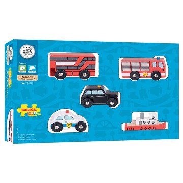 Bigjigs Wooden Vehicles, Pack of 5.