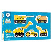 Bigjigs Wooden Work Vehicles, Pack of 5