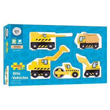 Bigjigs Wooden Work Vehicles, Pack of 5