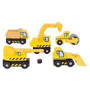 Bigjigs Wooden Work Vehicles, 5 pcs.