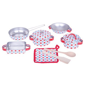 Bigjigs Pewter Cookware Set, 10 pcs.