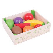 Bigjigs Wooden Box with Fruit, 9pcs.