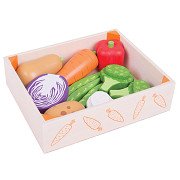 Bigjigs Wooden Box with Vegetables, 12 pcs.