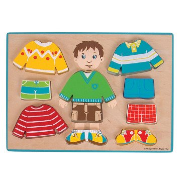 Wooden Dress-up Puzzle Boy, 10 pcs.