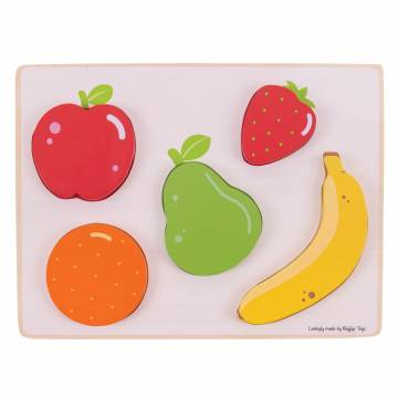 Bigjigs Holzpuzzle Obst, 5 Teile.