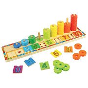 Bigjigs Wooden Learning Game Counting, 55 pcs.