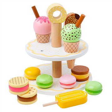 Bigjigs hölzerne Etagere mit süßen Snacks