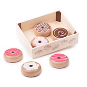 Wooden Box with Donuts