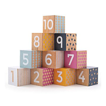 Bigjjigs Wooden Blocks with Numbers, 100% FSC