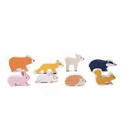 Bigjigs Wooden Play Figures Forest Animals, 8dlg.