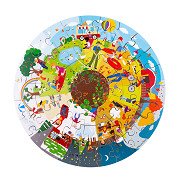 Bigjigs Wooden Seasons Floor Puzzle Round, 50 pcs.