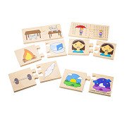 Bigjigs Holzpuzzle Gegensätze, 32-tlg.