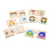 Bigjigs Wooden Jigsaw Puzzle Opposites, 32 pcs.